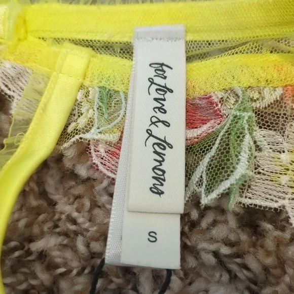 For Love And Lemons Mirabelle yellow floral cherry garter belt - Picture 8 of 10